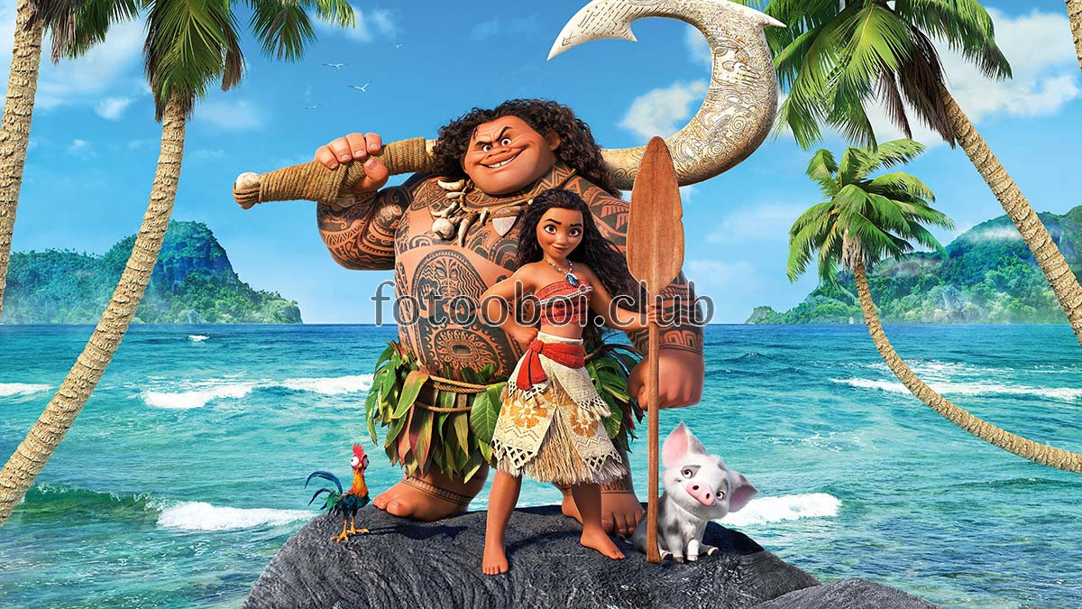 море, океан, пальмы, Дисней, disney, Моана, moana, детские, для мальчика, для девочки